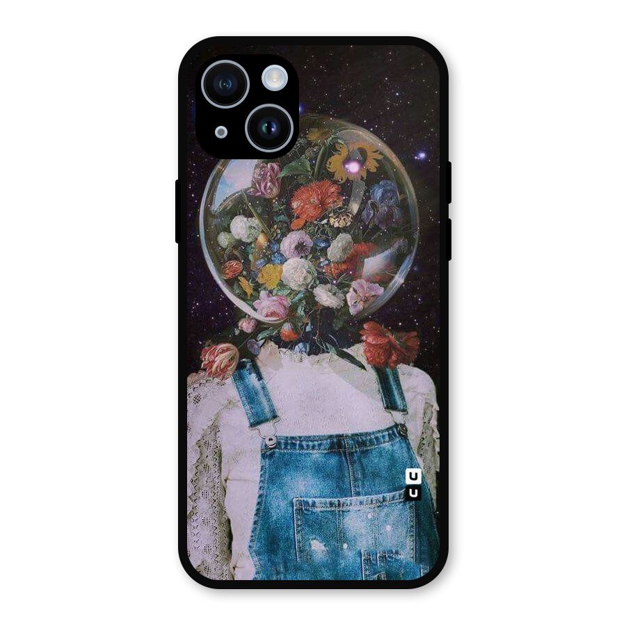 Flower Face Metal Back Case for iPhone 14