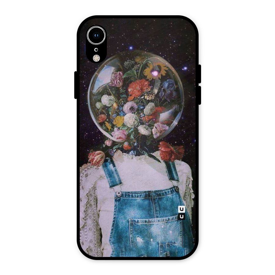 Flower Face Metal Back Case for iPhone XR