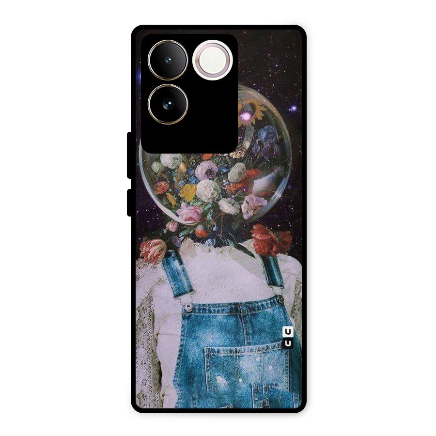 Flower Face Metal Back Case for iQOO Z7 Pro