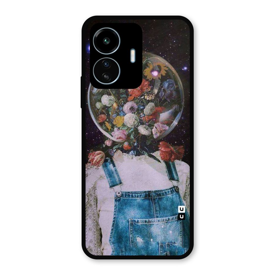 Flower Face Metal Back Case for vivo iQOO Z6 Lite 5G