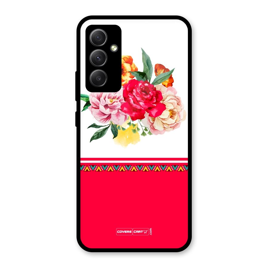 Flower Fusion Glass Back Case for Galaxy A34
