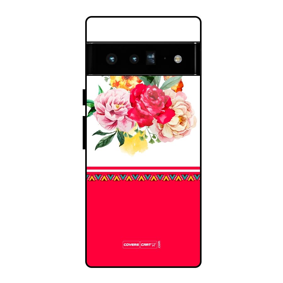 Flower Fusion Glass Back Case for Google Pixel 6 Pro