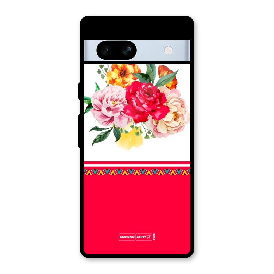 Flower Fusion Glass Back Case for Google Pixel 7a
