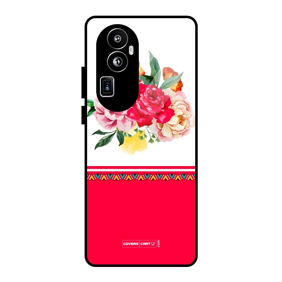 Flower Fusion Glass Back Case for Oppo Reno10 Pro Plus