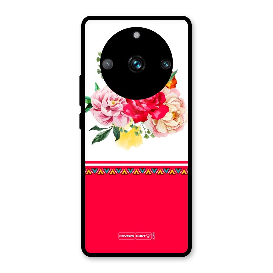 Flower Fusion Glass Back Case for Realme 11 Pro