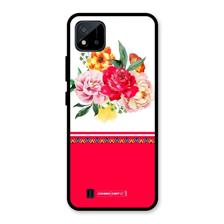 Flower Fusion Glass Back Case for Realme C11 2021