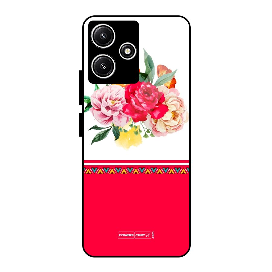 Flower Fusion Glass Back Case for Redmi 12 5G
