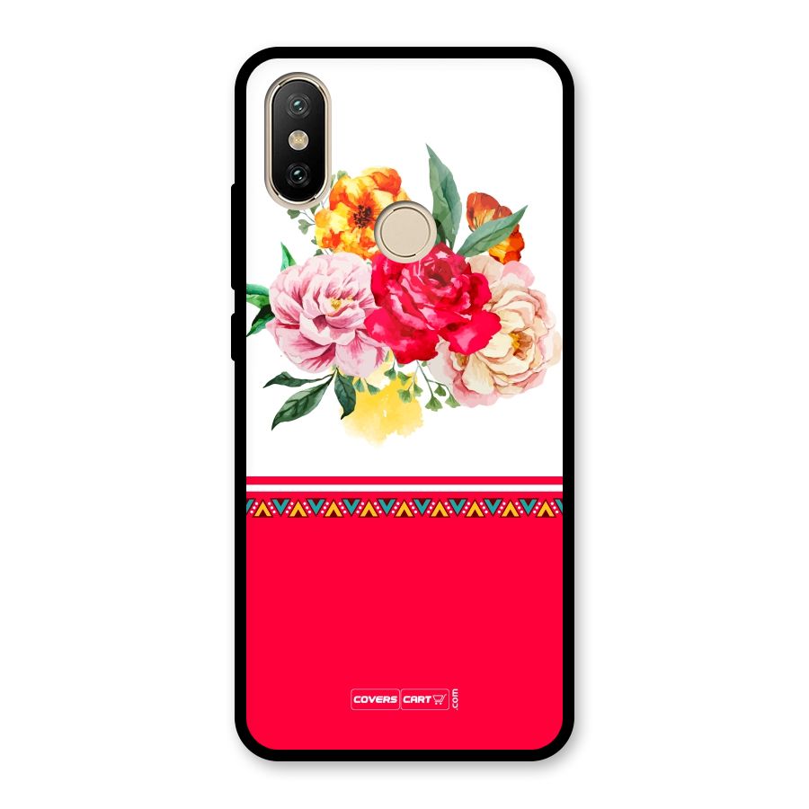 Flower Fusion Glass Back Case for Redmi A2