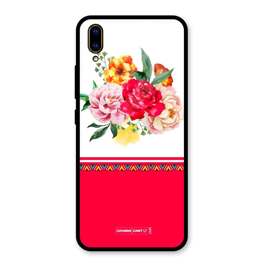 Flower Fusion Glass Back Case for Vivo V11 Pro