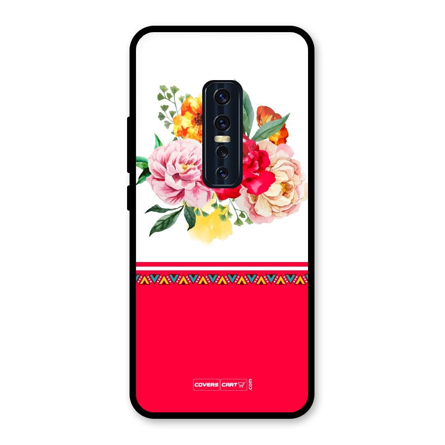 Flower Fusion Glass Back Case for Vivo V17 Pro