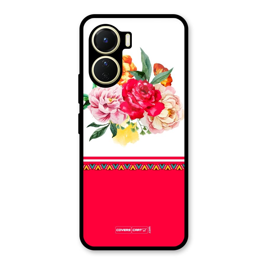 Flower Fusion Glass Back Case for Vivo Y16
