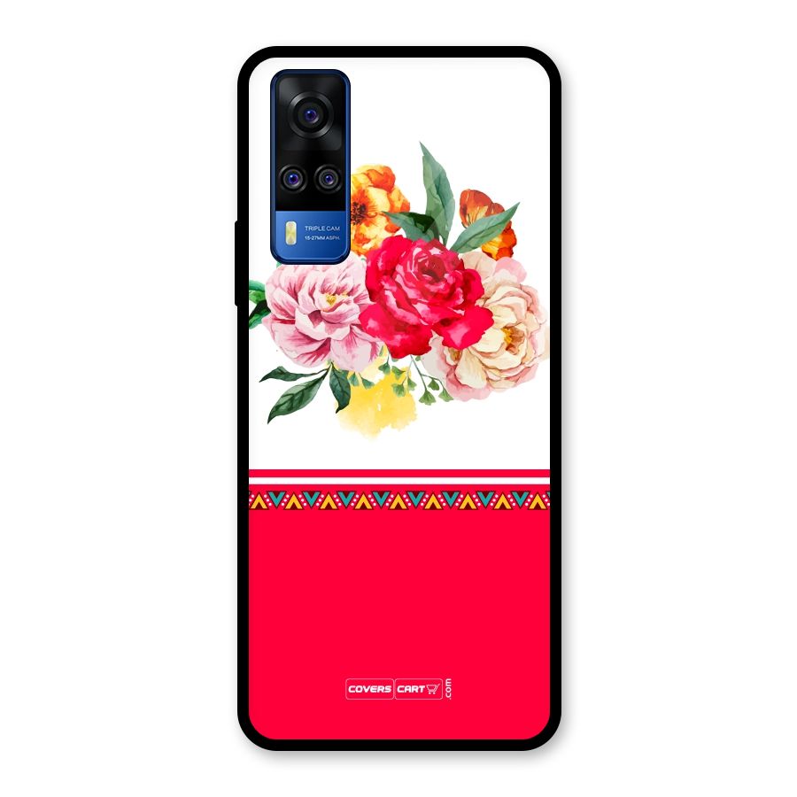 Flower Fusion Glass Back Case for Vivo Y31
