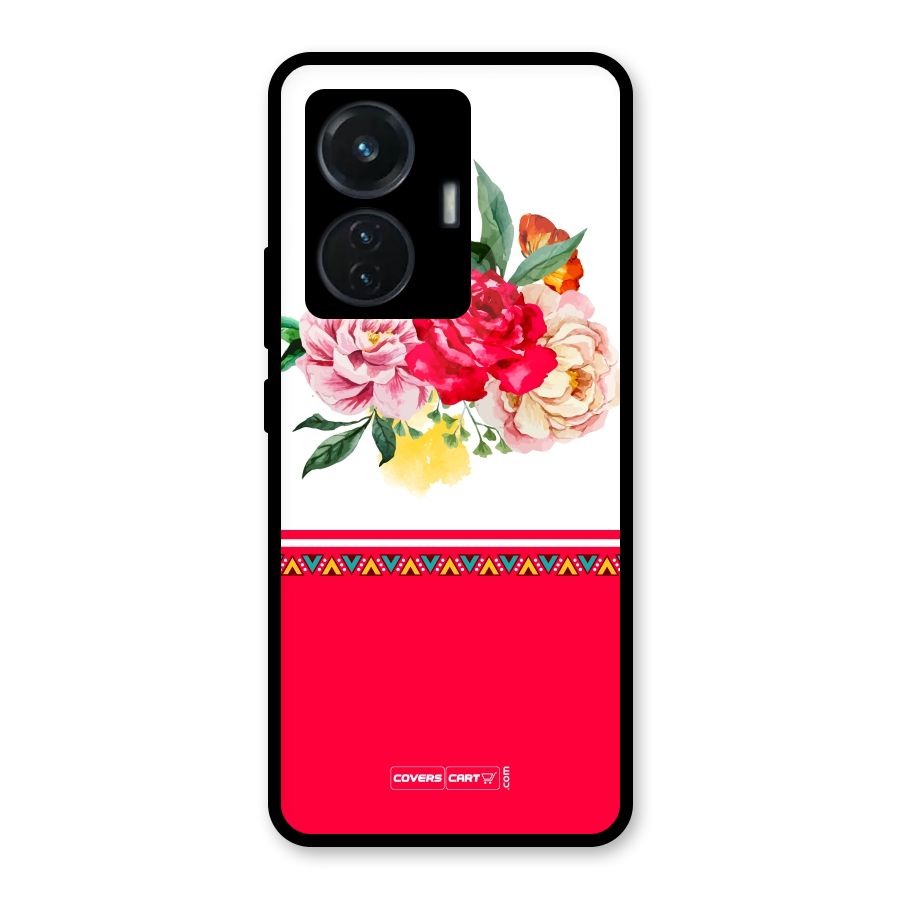 Flower Fusion Glass Back Case for iQOO Z6 44W