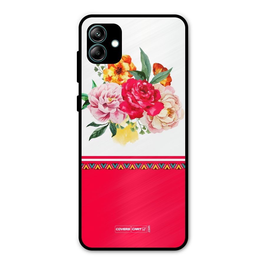 Flower Fusion Metal Back Case for Galaxy A04
