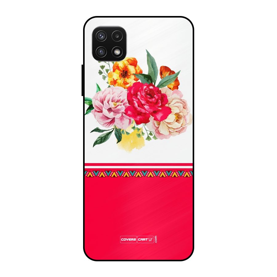 Flower Fusion Metal Back Case for Galaxy A22 5G