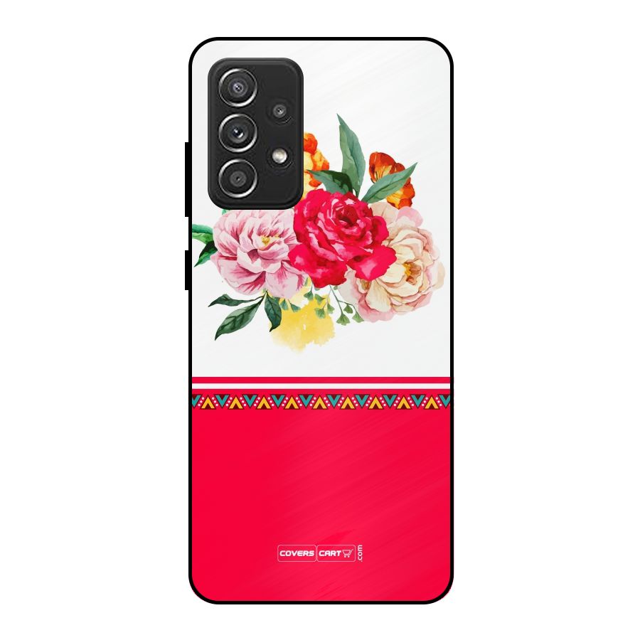 Flower Fusion Metal Back Case for Galaxy A52s 5G