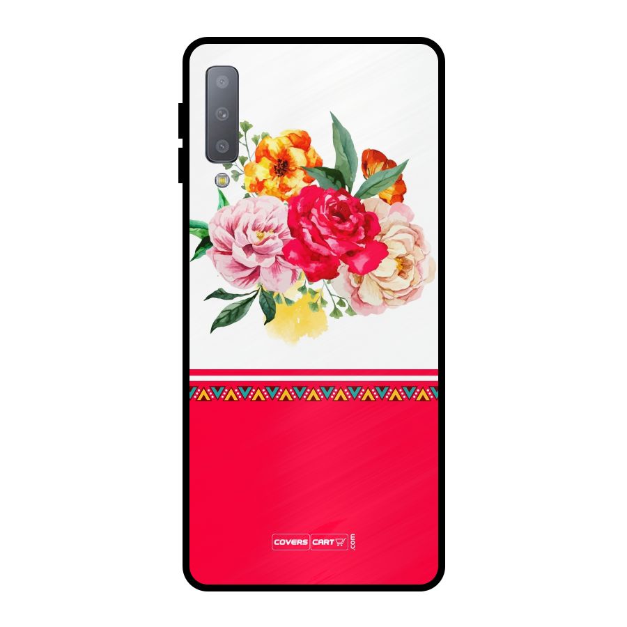 Flower Fusion Metal Back Case for Galaxy A7 (2018)