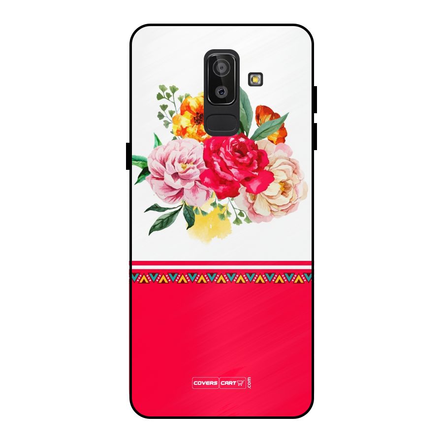 Flower Fusion Metal Back Case for Galaxy J8