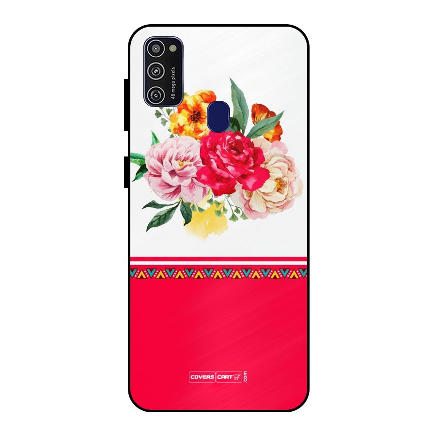 Flower Fusion Metal Back Case for Galaxy M21