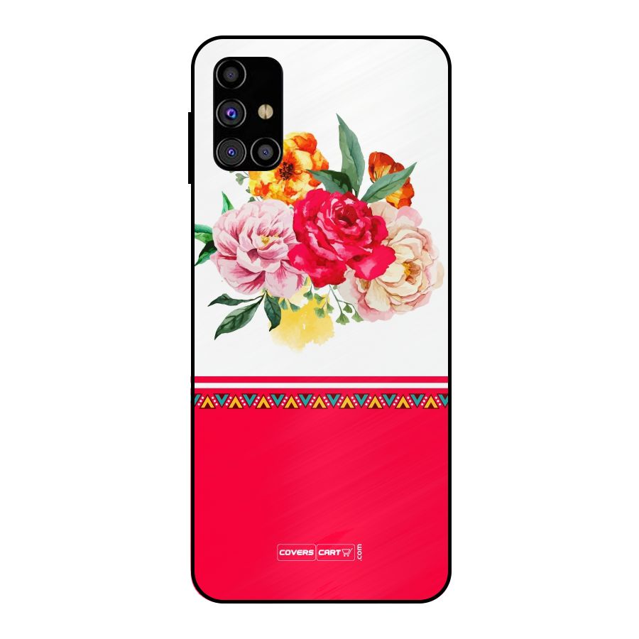 Flower Fusion Metal Back Case for Galaxy M31s