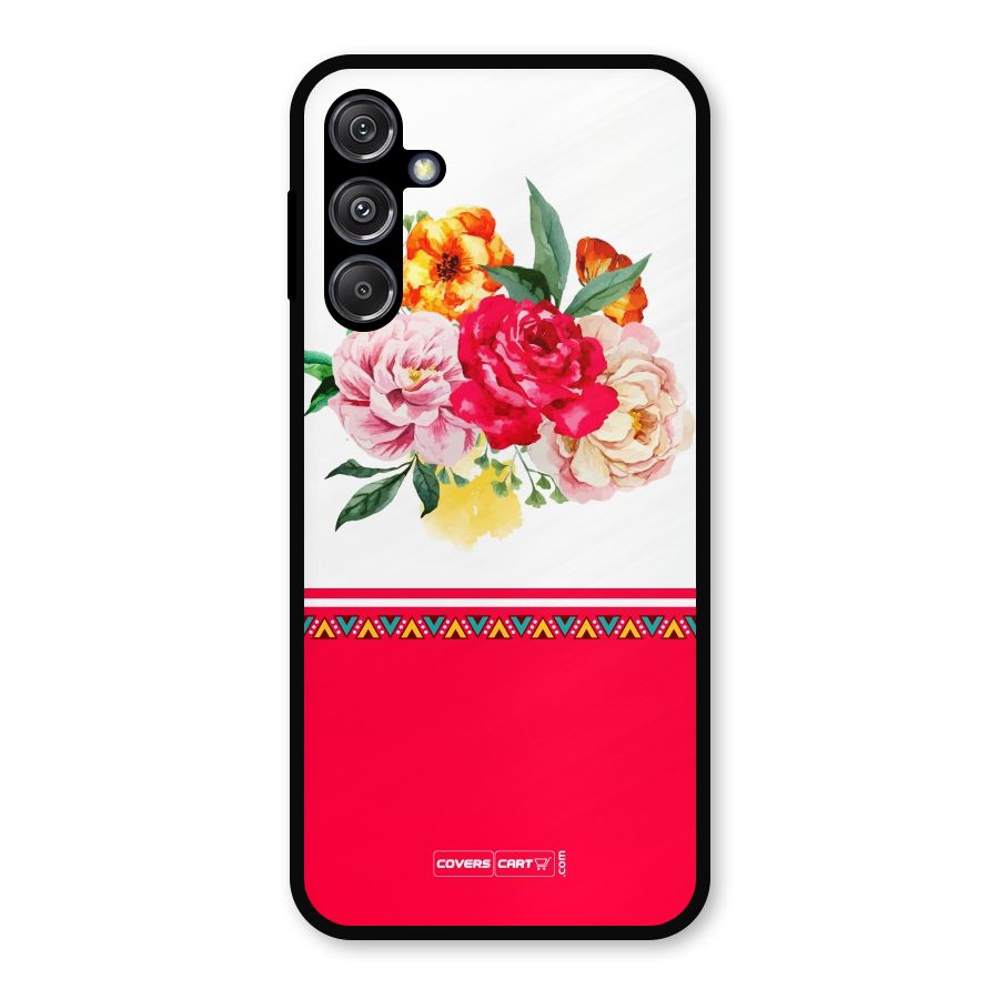 Flower Fusion Metal Back Case for Galaxy M34 5G