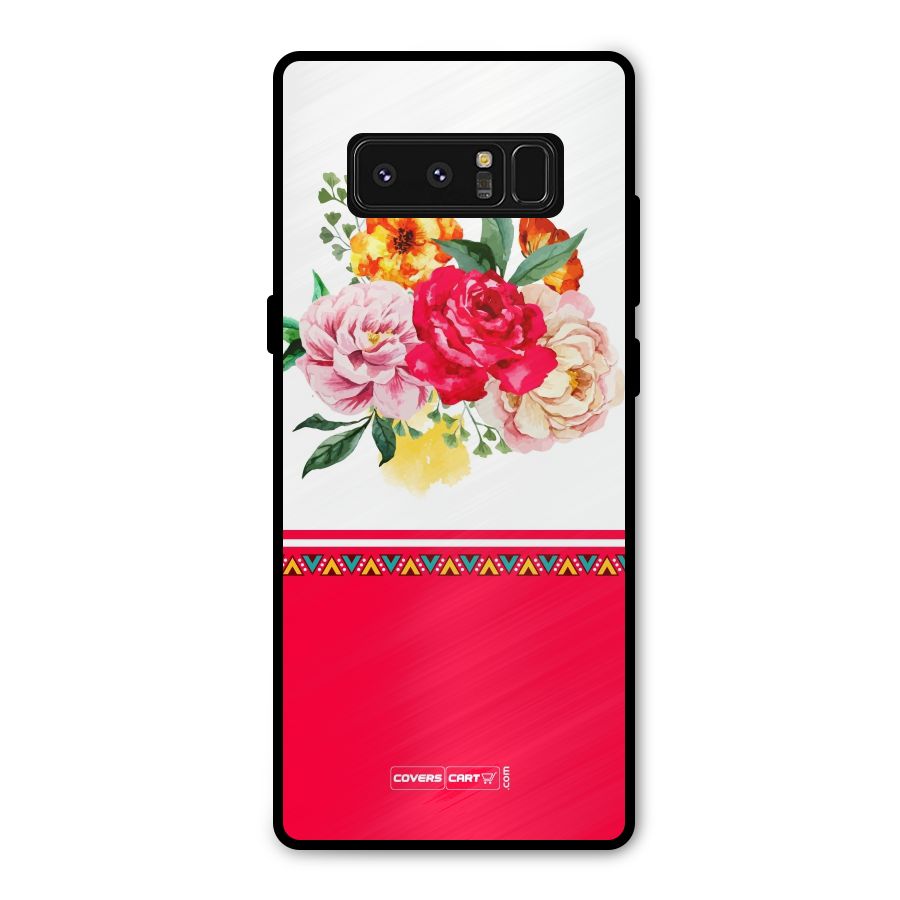 Flower Fusion Metal Back Case for Galaxy Note 8