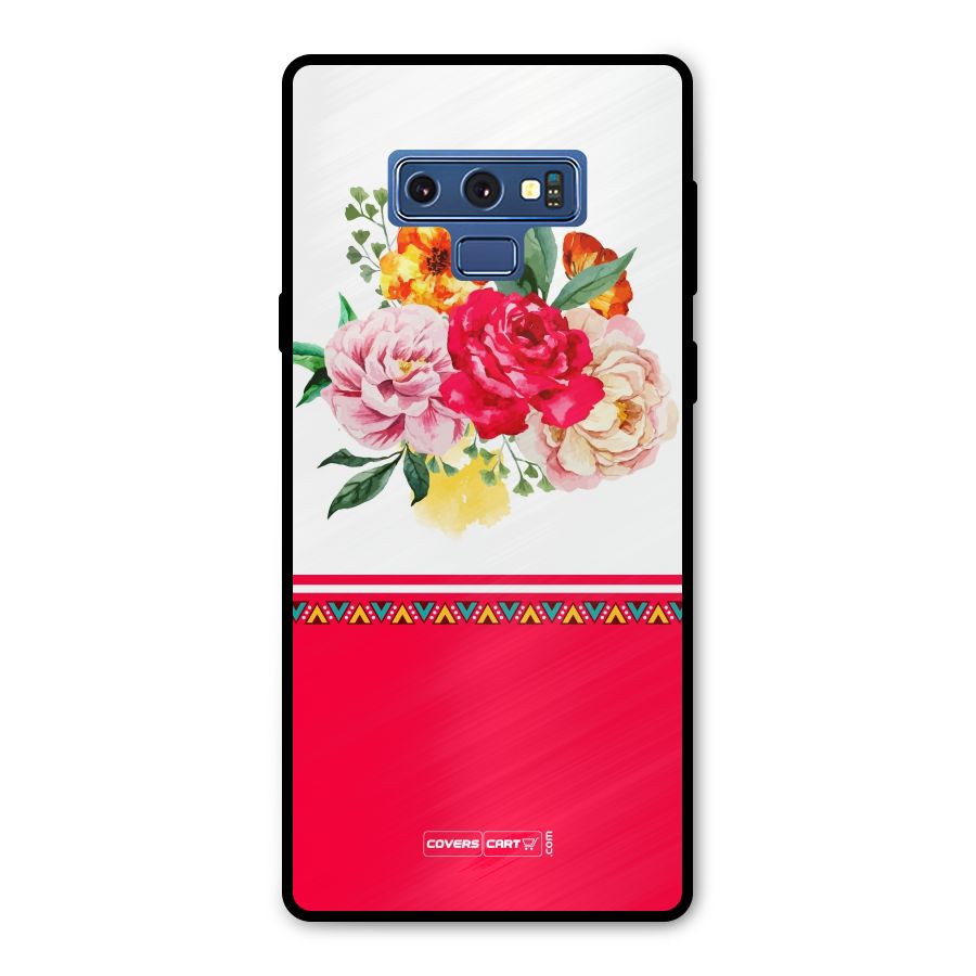 Flower Fusion Metal Back Case for Galaxy Note 9
