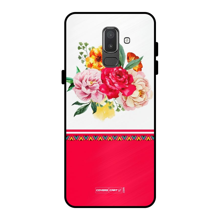 Flower Fusion Metal Back Case for Galaxy On8 (2018)