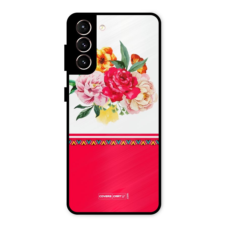 Flower Fusion Metal Back Case for Galaxy S21 5G