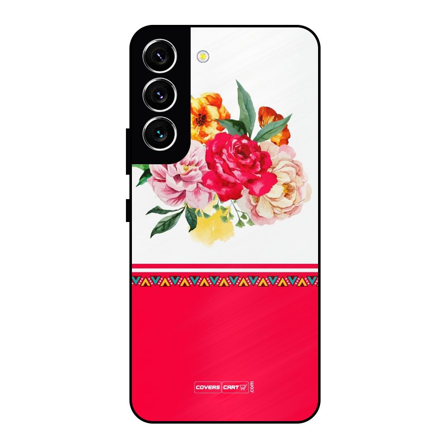 Flower Fusion Metal Back Case for Galaxy S22 5G