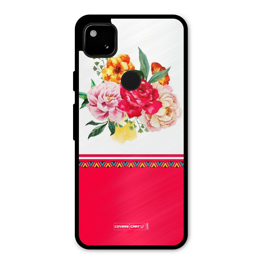 Flower Fusion Metal Back Case for Google Pixel 4a