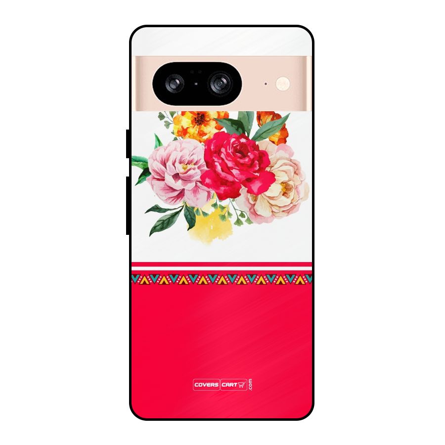 Flower Fusion Metal Back Case for Google Pixel 8