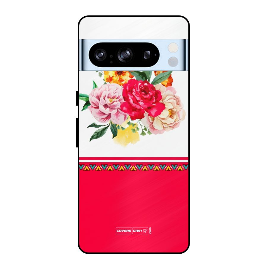 Flower Fusion Metal Back Case for Google Pixel 8 Pro