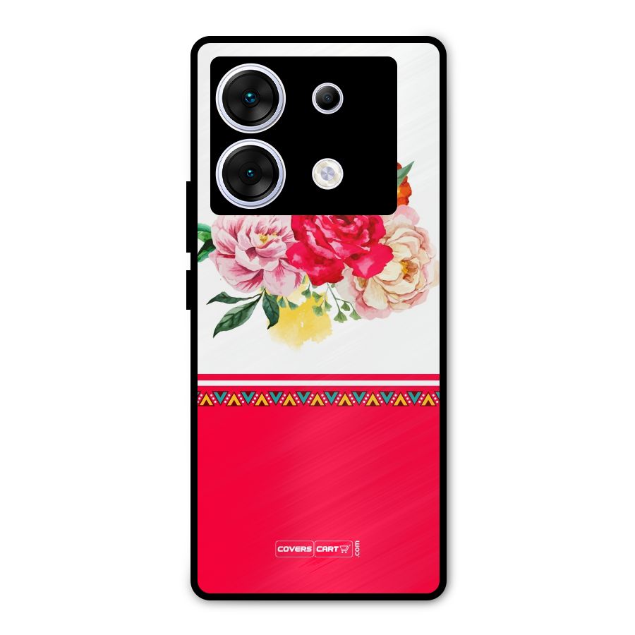 Flower Fusion Metal Back Case for Infinix Zero 30 5G