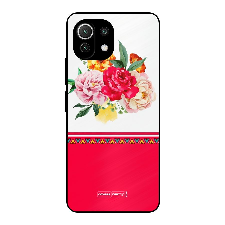Flower Fusion Metal Back Case for Mi 11 Lite