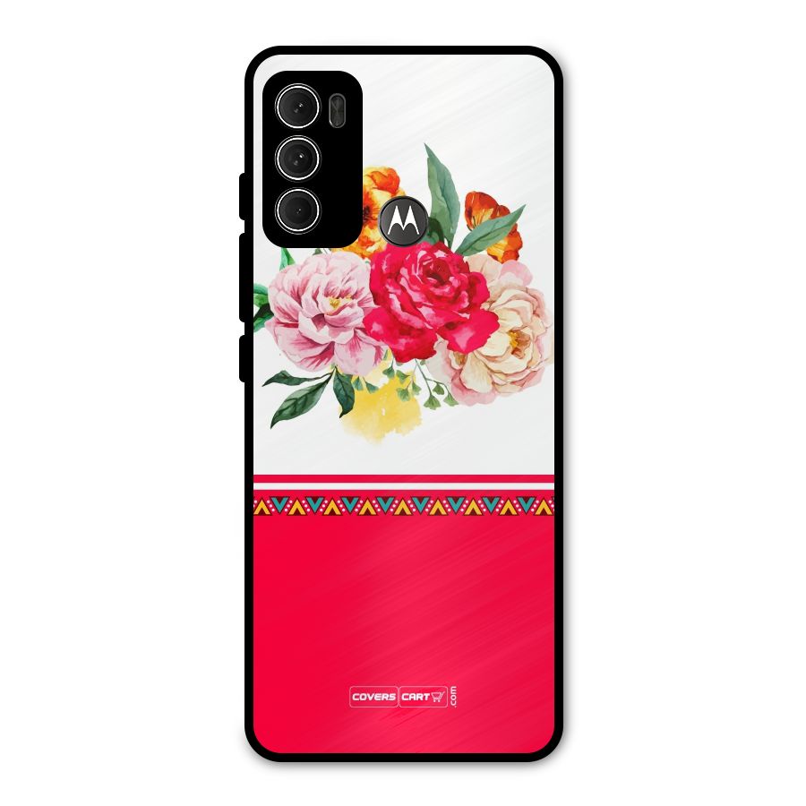 Flower Fusion Metal Back Case for Moto G60
