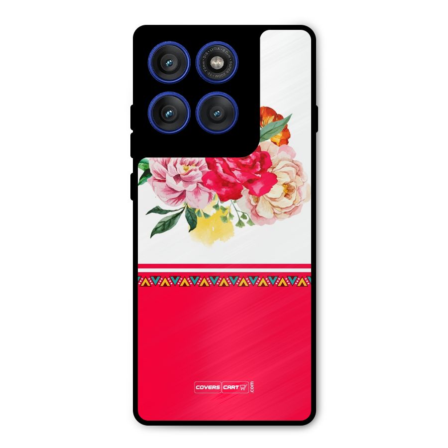 Flower Fusion Metal Back Case for Motorola Edge 60 Pro