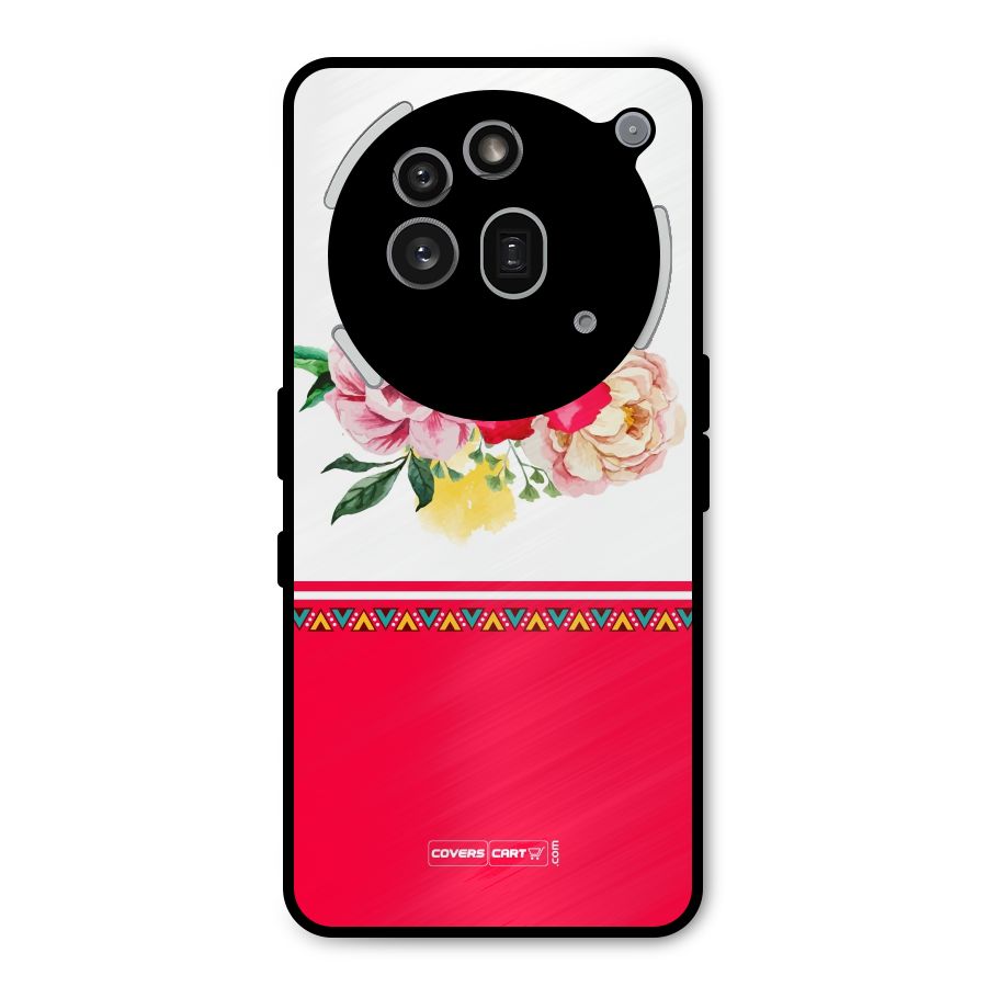Flower Fusion Metal Back Case for Nothing Phone 3a Pro