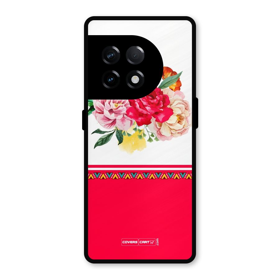 Flower Fusion Metal Back Case for OnePlus 11R