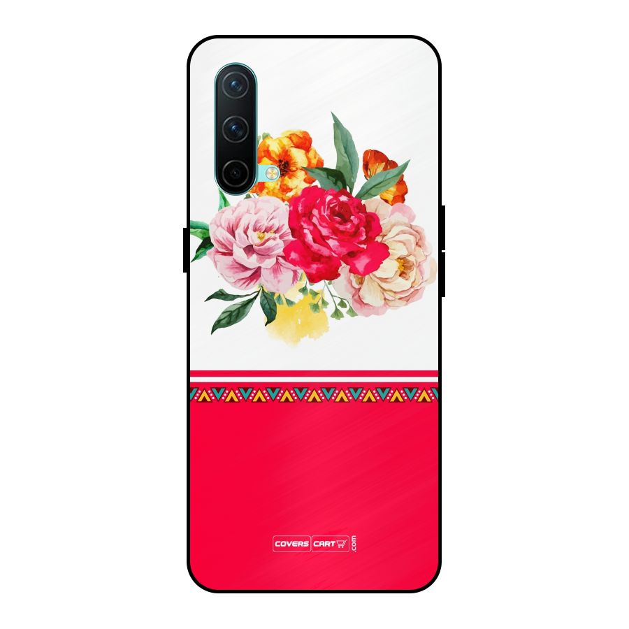 Flower Fusion Metal Back Case for OnePlus Nord CE 5G