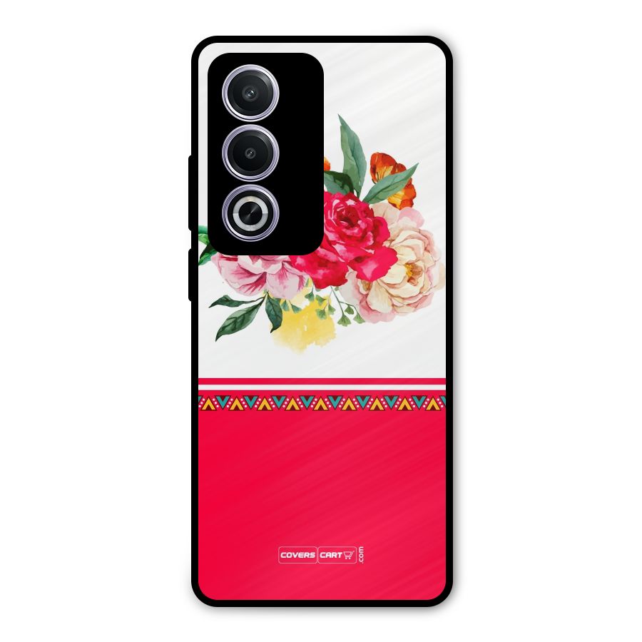 Flower Fusion Metal Back Case for Oppo A3 Pro