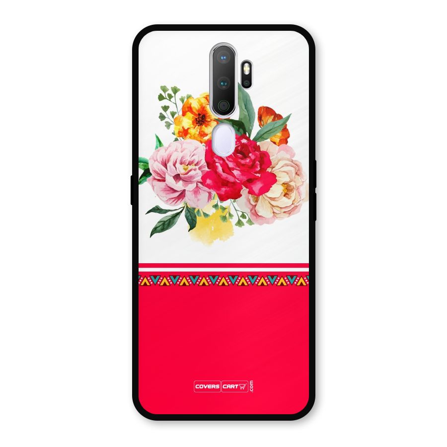 Flower Fusion Metal Back Case for Oppo A9 (2020)