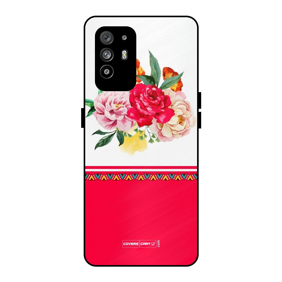 Flower Fusion Metal Back Case for Oppo F19 Pro Plus 5G