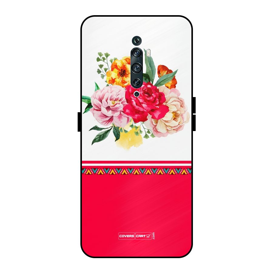Flower Fusion Metal Back Case for Oppo Reno2 F