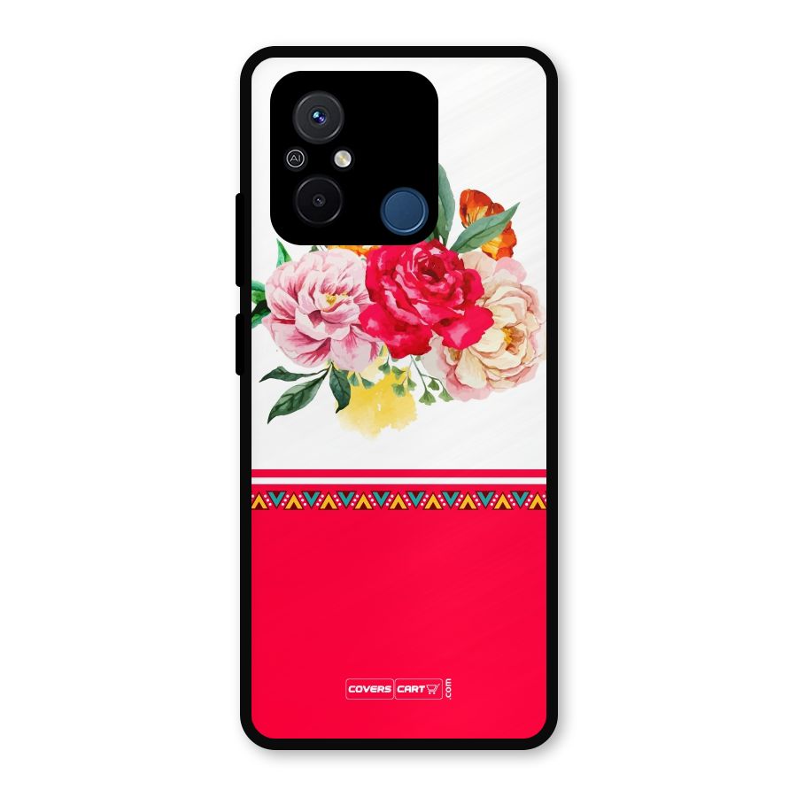 Flower Fusion Metal Back Case for Poco C55