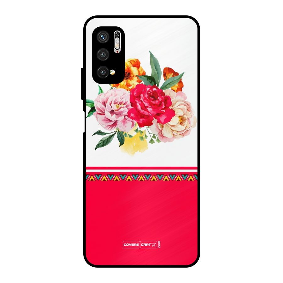 Flower Fusion Metal Back Case for Poco M3 Pro 5G