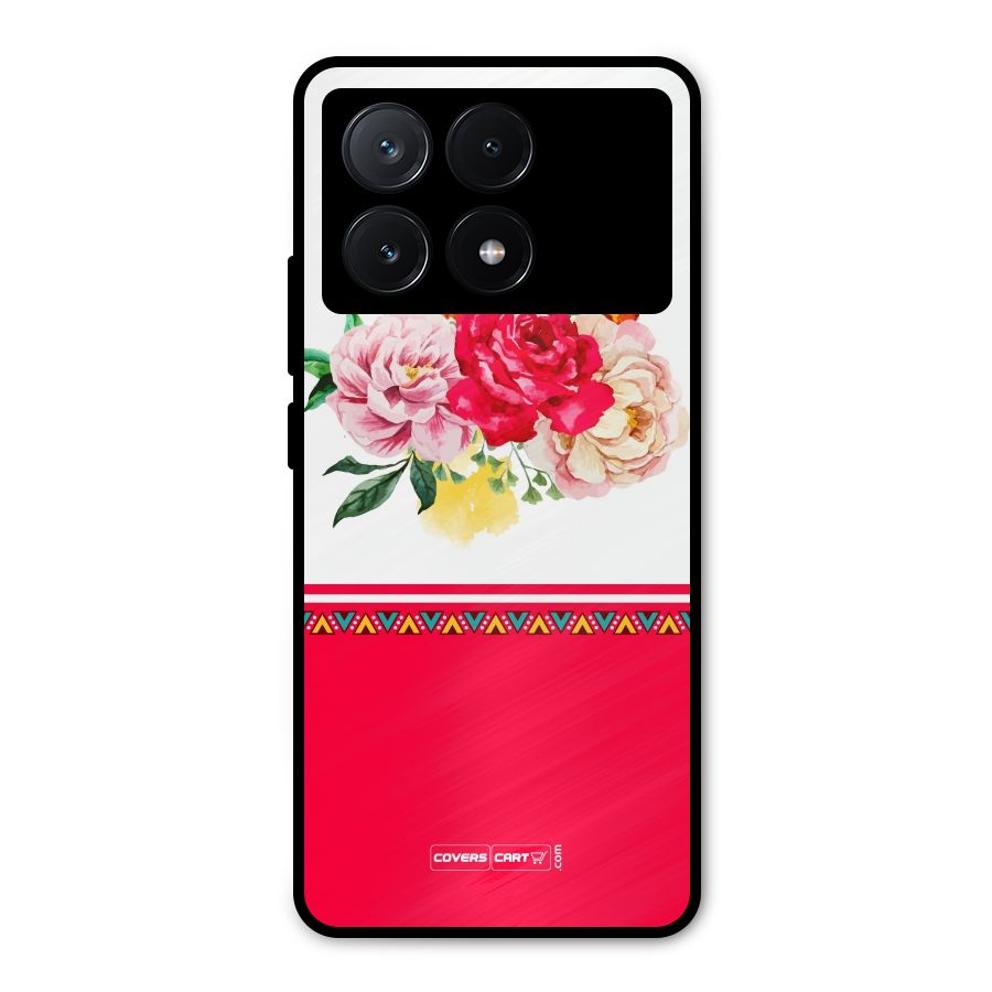 Flower Fusion Metal Back Case for Poco X6 Pro