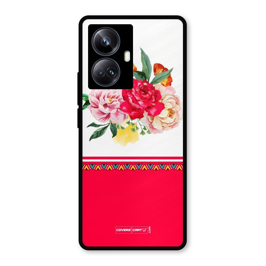 Flower Fusion Metal Back Case for Realme 10 Pro Plus
