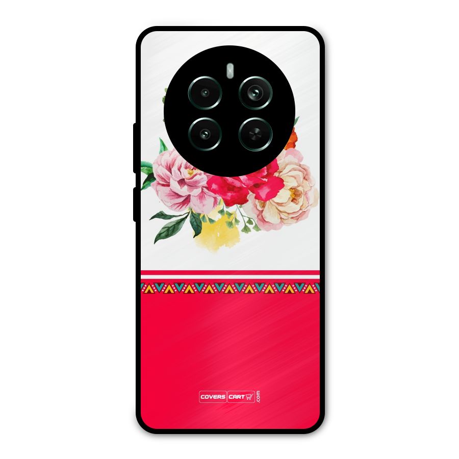 Flower Fusion Metal Back Case for Realme 12 Plus