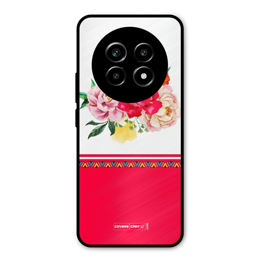 Flower Fusion Metal Back Case for Realme 13 Pro